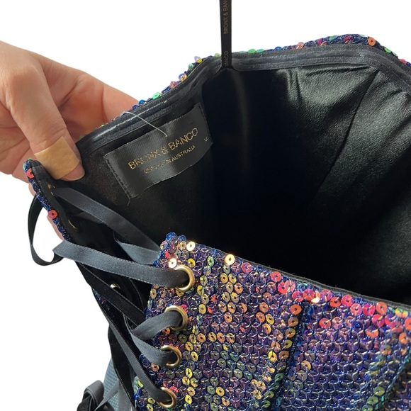 NWT Bronx & Banco Maraya Sequin Corset Mini Dress - Picture 14 of 15